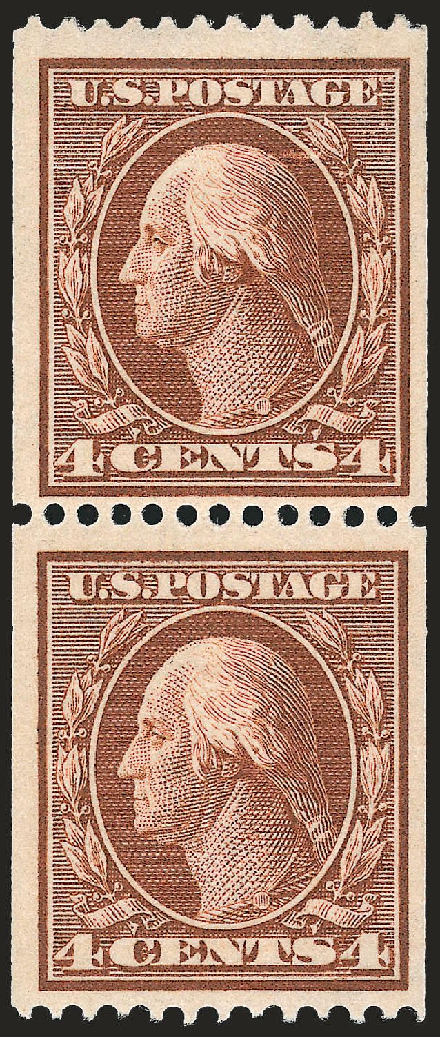 Value of US Stamp Scott Cat. 350: 4c 1910 Washington Coil. Robert Siegel Auction Galleries, Dec 2008, Sale 967, Lot 4676