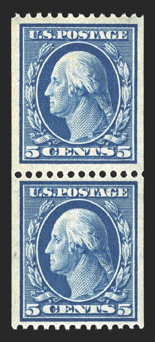 US Stamp Value Scott Catalogue #351 - 5c 1909 Washington Coil. Spink Shreves Galleries, Mar 2013, Sale 142, Lot 327