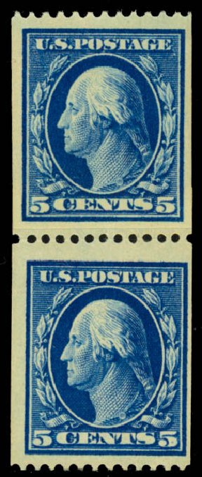 Prices of US Stamps Scott Catalogue #351: 5c 1909 Washington Coil. Daniel Kelleher Auctions, May 2014, Sale 652, Lot 520