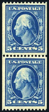 Prices of US Stamp Scott Cat. # 351: 5c 1909 Washington Coil. Harmer-Schau Auction Galleries, Feb 2010, Sale 84, Lot 1541
