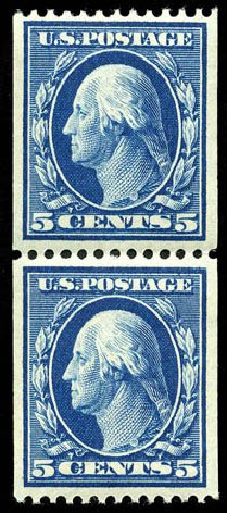 US Stamp Price Scott Cat. # 351: 5c 1909 Washington Coil. Matthew Bennett International, Apr 2008, Sale 326, Lot 344