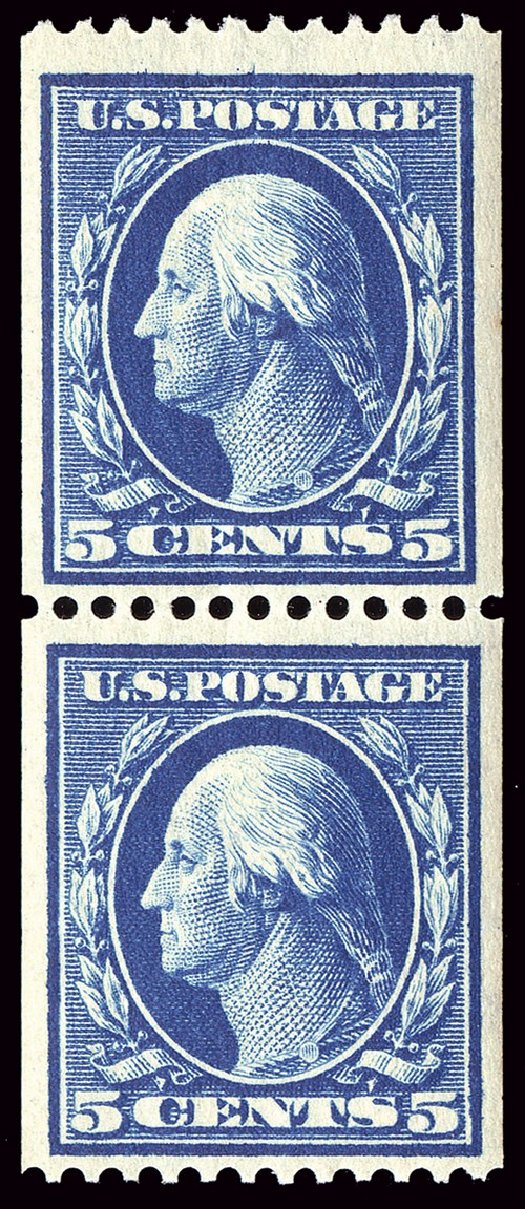 US Stamps Price Scott Cat. # 351: 5c 1909 Washington Coil. Spink Shreves Galleries, Jan 2014, Sale 146, Lot 374