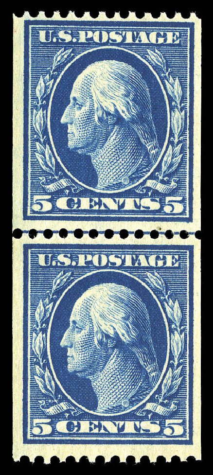 Costs of US Stamp Scott Cat. 351 - 1909 5c Washington Coil. Matthew Bennett International, Sep 2012, Sale 346, Lot 805