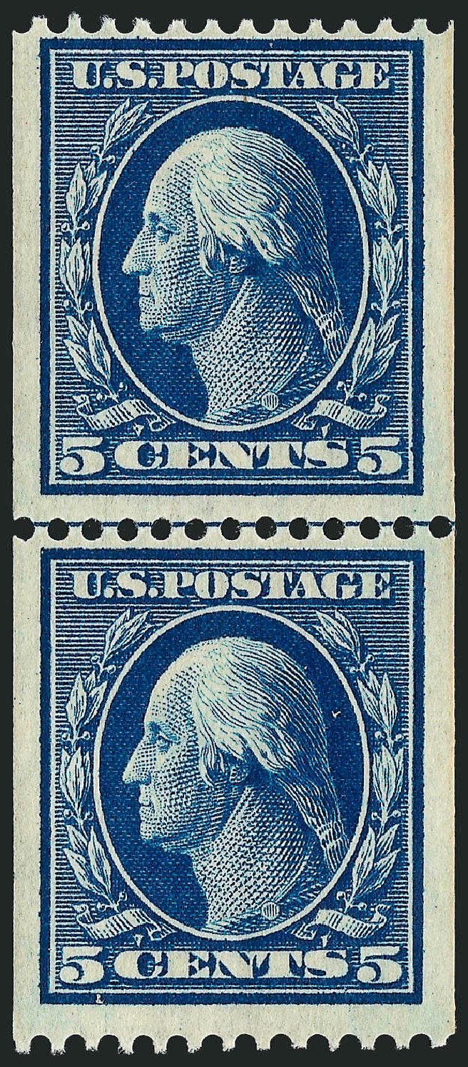 Prices of US Stamps Scott Cat. 351: 1909 5c Washington Coil. Robert Siegel Auction Galleries, Oct 2008, Sale 963, Lot 945