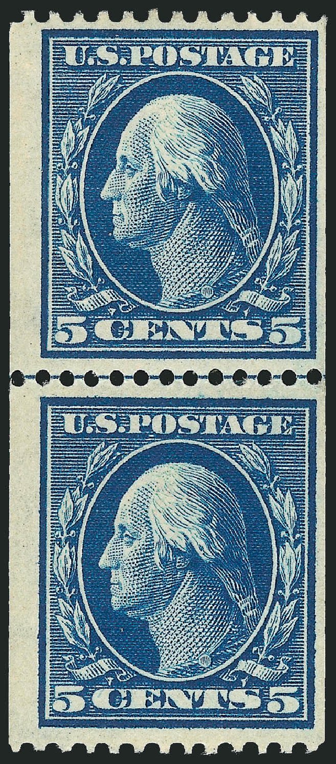 US Stamp Value Scott 351 - 1909 5c Washington Coil. Robert Siegel Auction Galleries, Oct 2010, Sale 997, Lot 5895