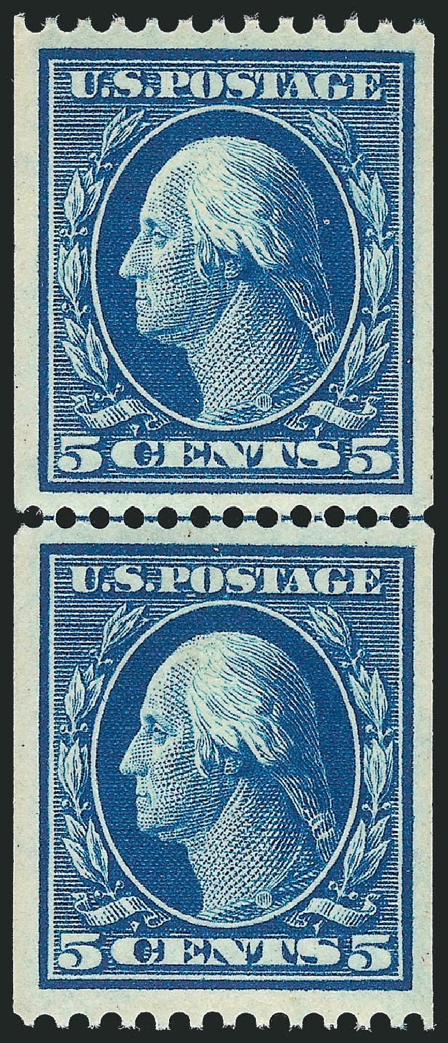 US Stamps Price Scott # 351 - 5c 1909 Washington Coil. Robert Siegel Auction Galleries, Dec 2013, Sale 1062, Lot 522