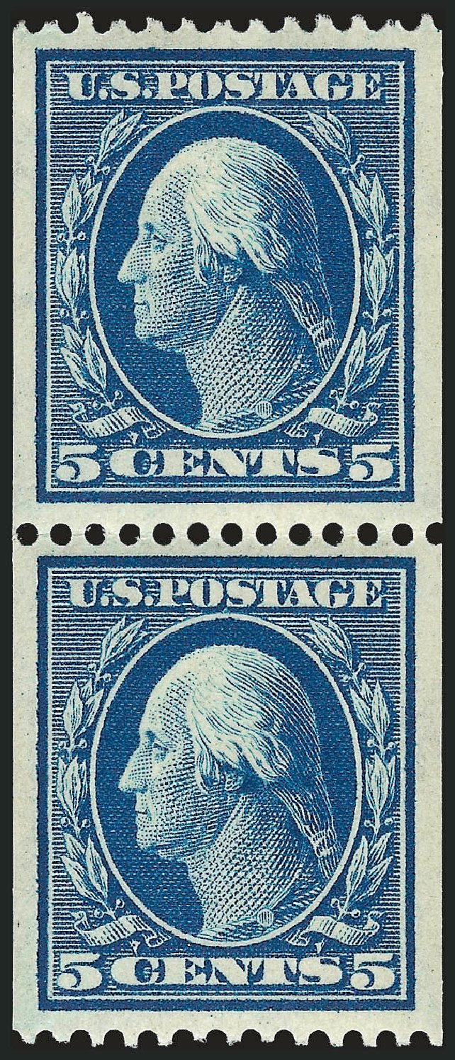 Prices of US Stamp Scott Cat. #351 - 1909 5c Washington Coil. Robert Siegel Auction Galleries, Dec 2009, Sale 982, Lot 5742
