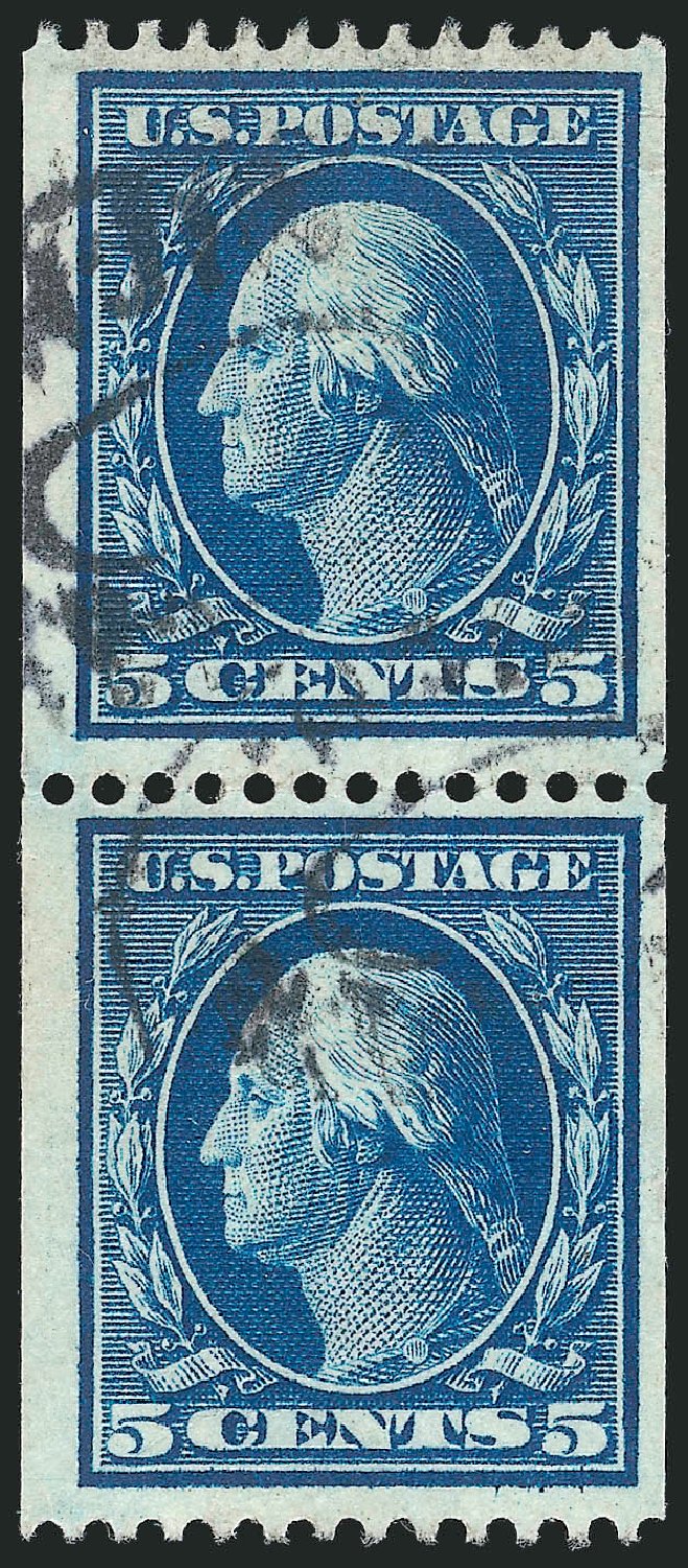 US Stamp Values Scott Catalog # 351 - 5c 1909 Washington Coil. Robert Siegel Auction Galleries, Oct 2012, Sale 1032, Lot 3473