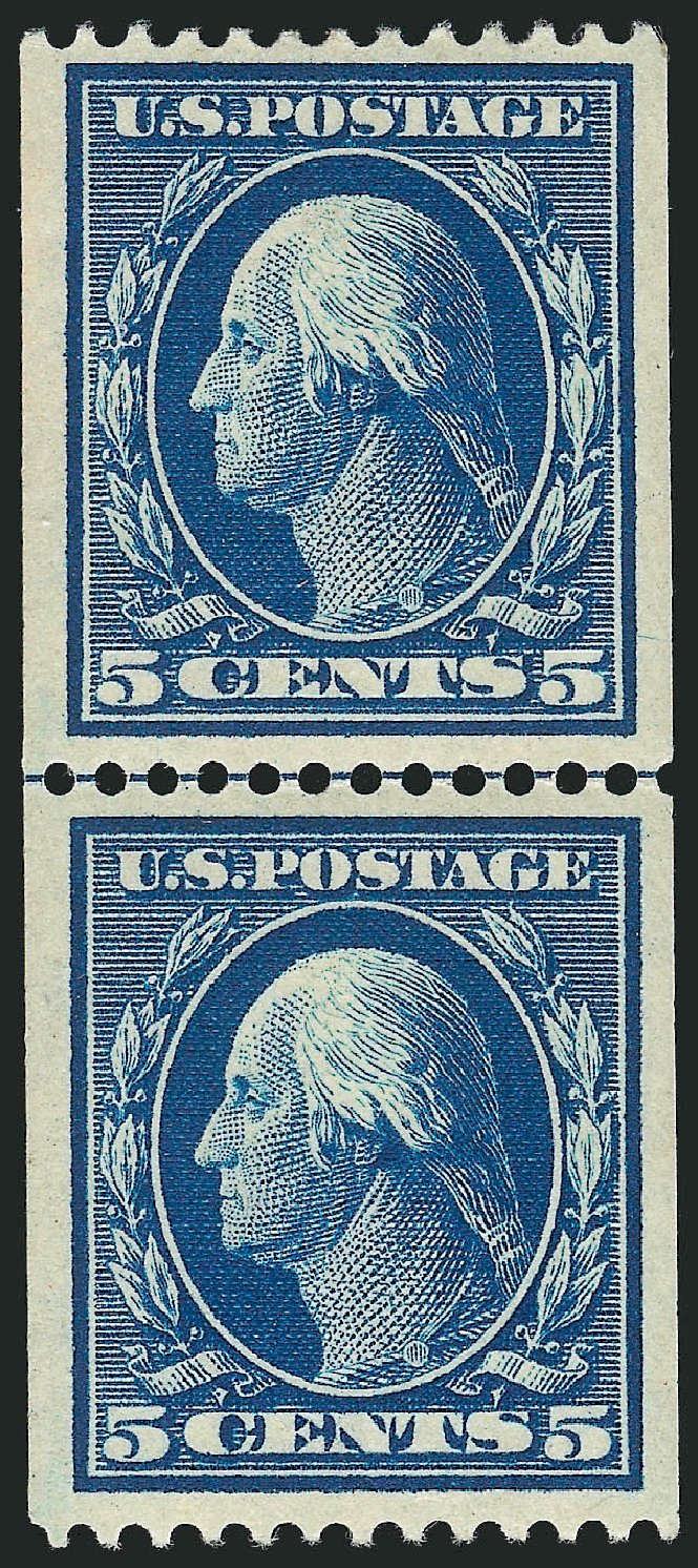 US Stamps Values Scott Catalogue 351 - 5c 1909 Washington Coil. Robert Siegel Auction Galleries, Nov 2012, Sale 1034, Lot 333