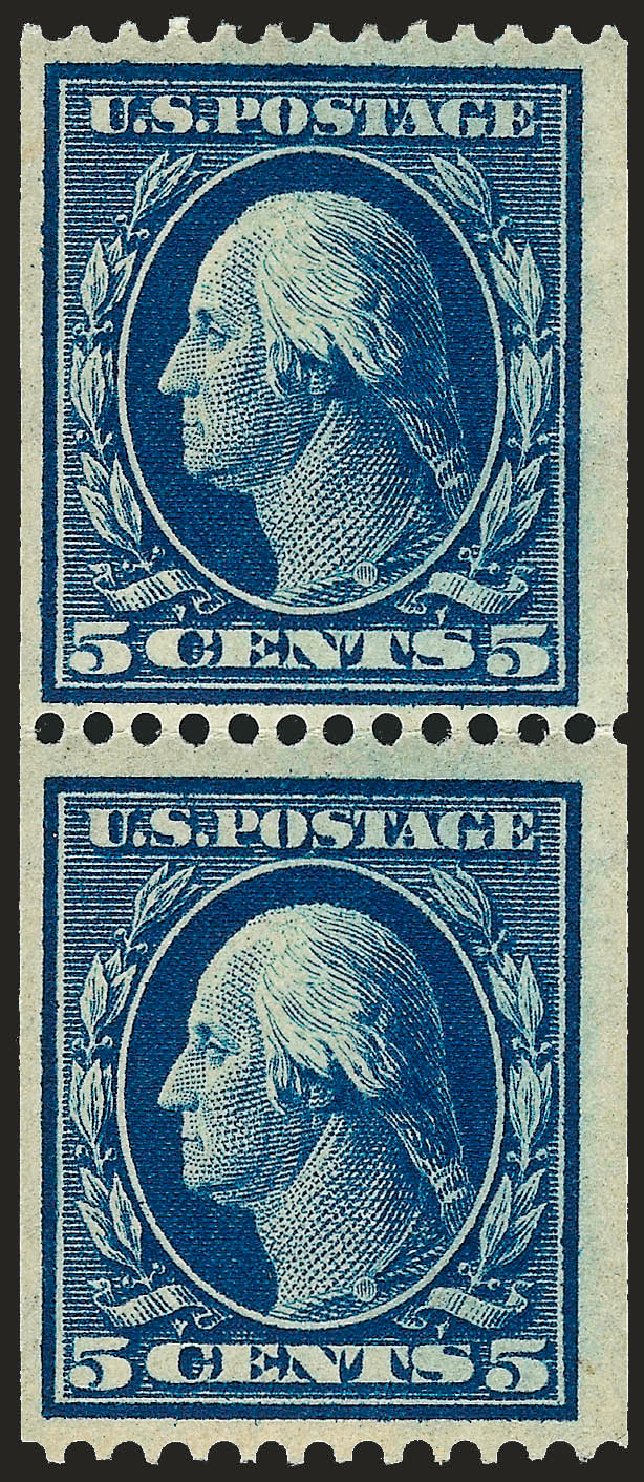 Cost of US Stamps Scott Catalog 351 - 1909 5c Washington Coil. Robert Siegel Auction Galleries, Sep 2008, Sale 962, Lot 2663