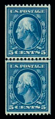 Cost of US Stamp Scott Catalogue 351 - 5c 1909 Washington Coil. Matthew Bennett International, Oct 2007, Sale 320, Lot 556