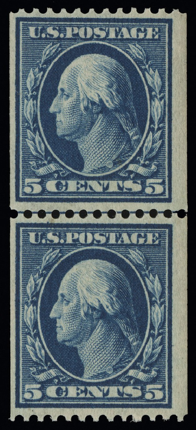 Costs of US Stamp Scott Catalog #351: 1909 5c Washington Coil. Spink Shreves Galleries, Aug 2013, Sale 144, Lot 216