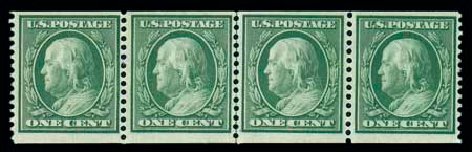 Price of US Stamp Scott Catalogue #352: 1909 1c Franklin Coil. Matthew Bennett International, Oct 2007, Sale 320, Lot 557