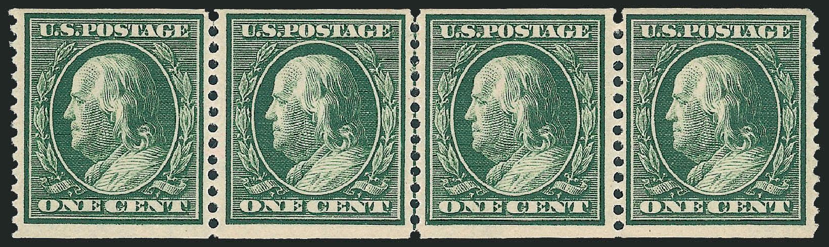 Prices of US Stamp Scott # 352 - 1c 1909 Franklin Coil. Robert Siegel Auction Galleries, Oct 2010, Sale 997, Lot 5898