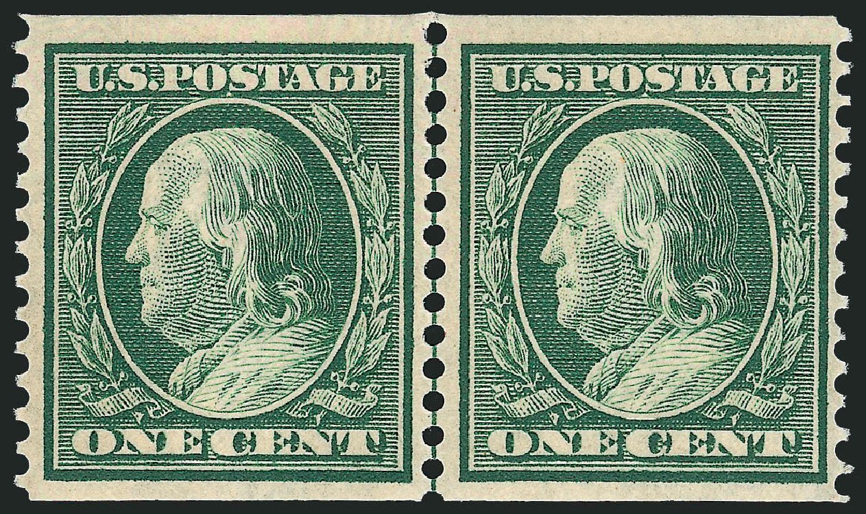 US Stamp Prices Scott Cat. #352 - 1c 1909 Franklin Coil. Robert Siegel Auction Galleries, Sep 2009, Sale 968B, Lot 449