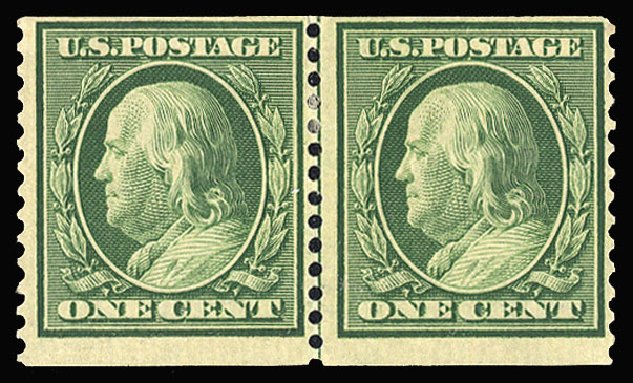 Cost of US Stamps Scott Cat. # 352 - 1c 1909 Franklin Coil. Cherrystone Auctions, Jan 2009, Sale 200901, Lot 210