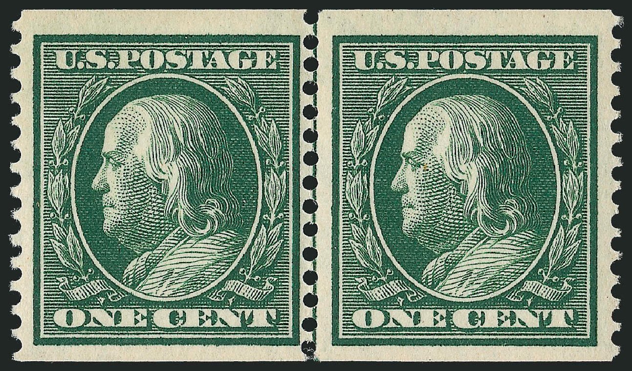 US Stamps Price Scott Catalog 352 - 1909 1c Franklin Coil. Robert Siegel Auction Galleries, Oct 2011, Sale 1013, Lot 364
