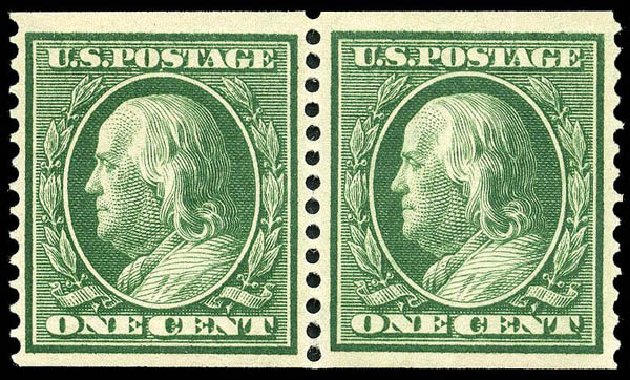 Cost of US Stamp Scott Catalog # 352 - 1c 1909 Franklin Coil. Matthew Bennett International, Apr 2008, Sale 326, Lot 345