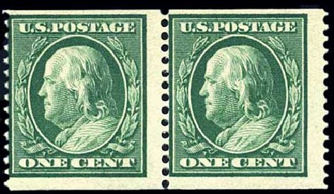 US Stamp Value Scott Cat. # 352: 1909 1c Franklin Coil. Harmer-Schau Auction Galleries, Oct 2010, Sale 87, Lot 275