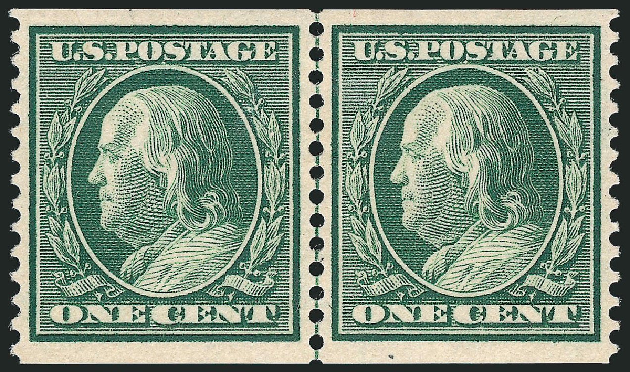 US Stamps Prices Scott Catalogue 352: 1c 1909 Franklin Coil. Robert Siegel Auction Galleries, Mar 2011, Sale 1007, Lot 2655
