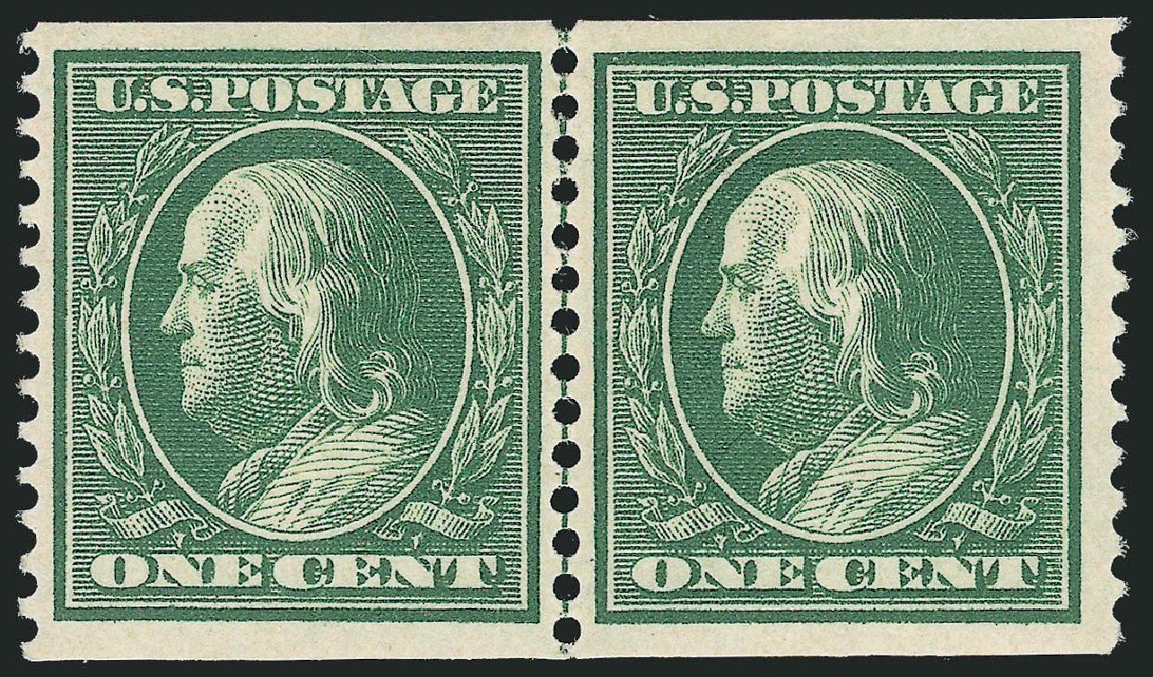 US Stamp Price Scott Catalogue 352: 1c 1909 Franklin Coil. Robert Siegel Auction Galleries, Nov 2012, Sale 1034, Lot 335