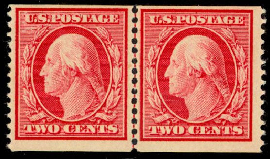 Value of US Stamp Scott Catalogue #353: 1909 2c Washington Coil. Daniel Kelleher Auctions, Sep 2013, Sale 639, Lot 1127