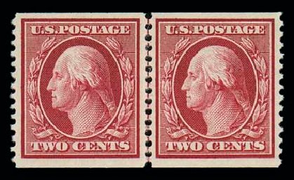 US Stamp Prices Scott Cat. 353: 1909 2c Washington Coil. Matthew Bennett International, Oct 2007, Sale 320, Lot 558