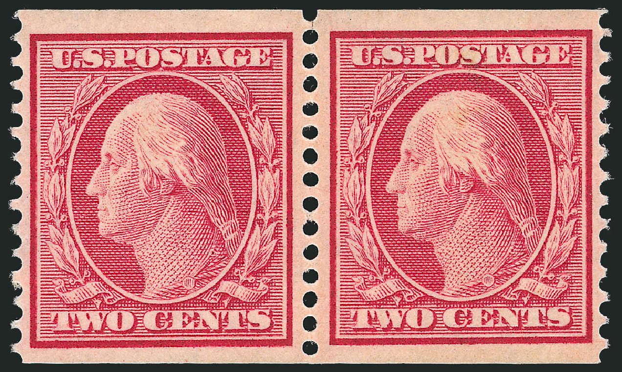 US Stamp Values Scott 353: 1909 2c Washington Coil. Robert Siegel Auction Galleries, Nov 2013, Sale 1061, Lot 3860