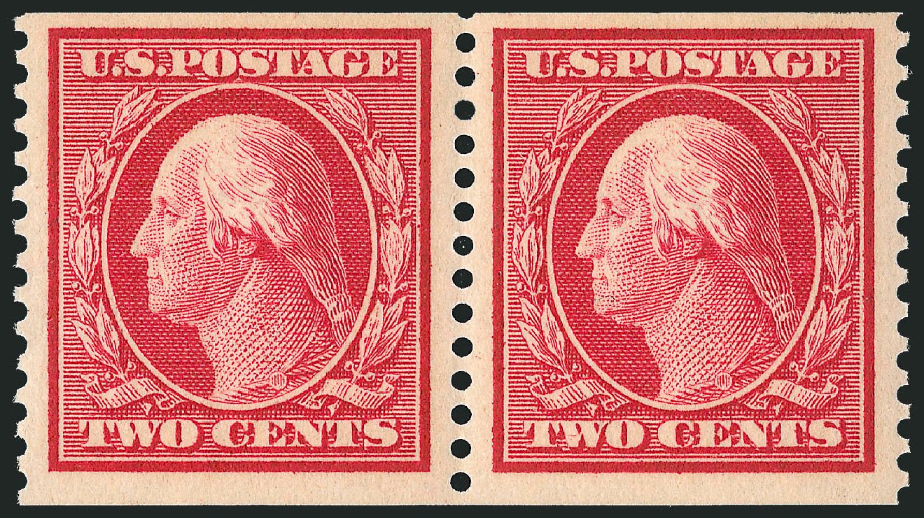 US Stamp Prices Scott 353 - 1909 2c Washington Coil. Robert Siegel Auction Galleries, Oct 2012, Sale 1033, Lot 4194