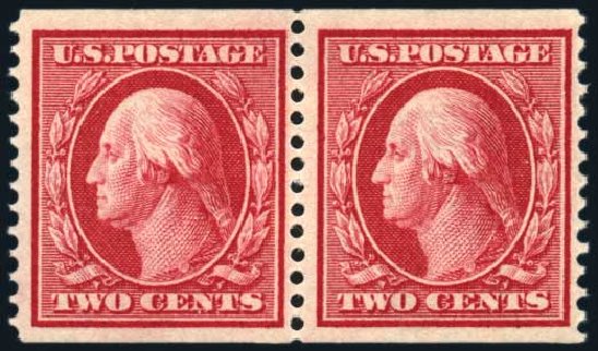 US Stamps Prices Scott #353 - 1909 2c Washington Coil. Harmer-Schau Auction Galleries, Jun 2008, Sale 78, Lot 1535