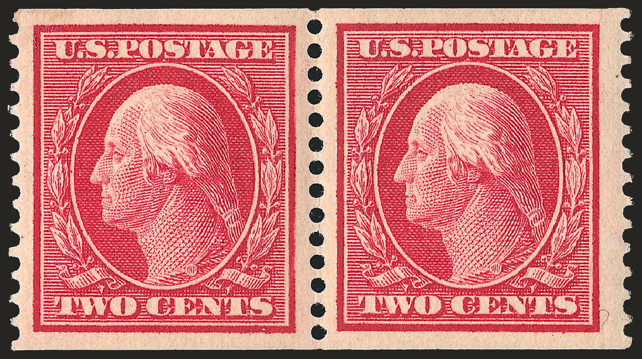 US Stamps Prices Scott Cat. #353 - 1909 2c Washington Coil. Robert Siegel Auction Galleries, Apr 2009, Sale 972, Lot 3295