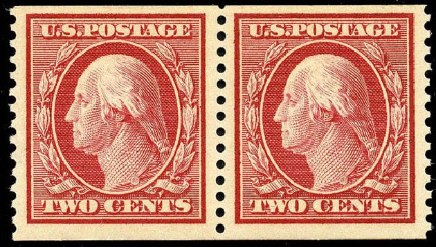 Price of US Stamps Scott 353 - 2c 1909 Washington Coil. Matthew Bennett International, Apr 2008, Sale 326, Lot 346