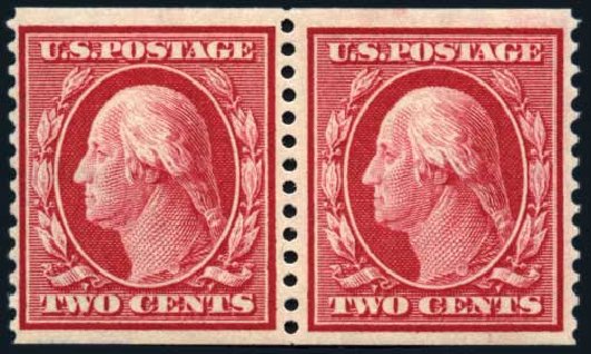 US Stamps Prices Scott 353: 2c 1909 Washington Coil. Harmer-Schau Auction Galleries, Jun 2008, Sale 78, Lot 1536