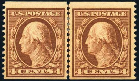 Price of US Stamps Scott Catalogue # 354: 1909 4c Washington Coil. Harmer-Schau Auction Galleries, Feb 2010, Sale 84, Lot 1547
