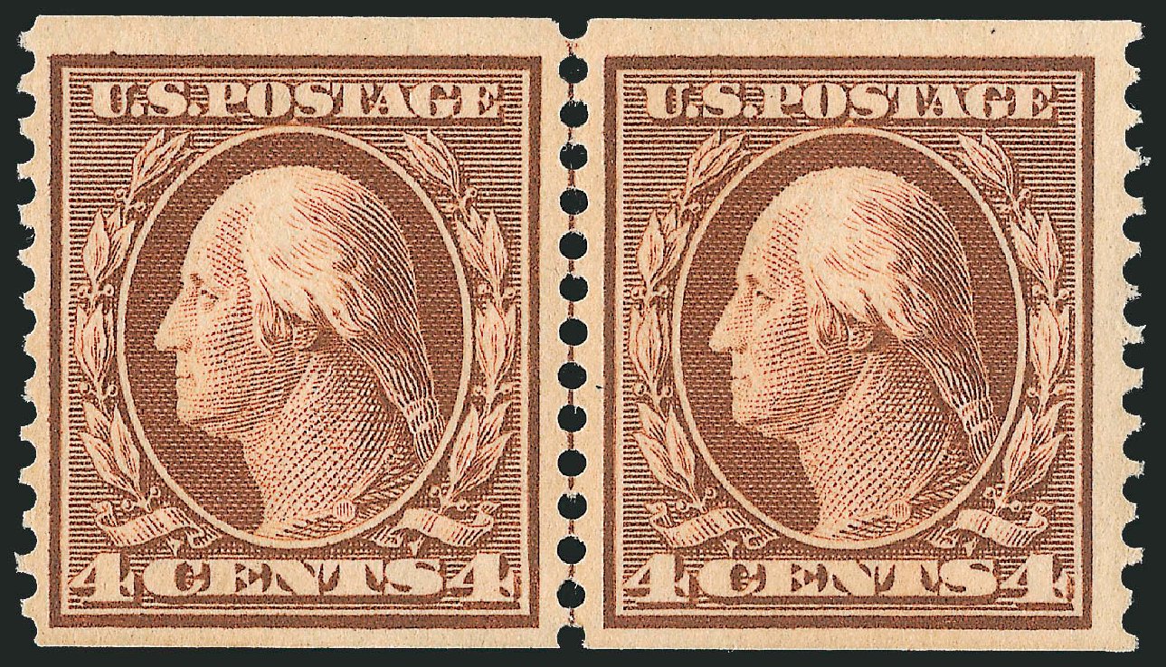 Costs of US Stamps Scott Cat. 354: 4c 1909 Washington Coil. Robert Siegel Auction Galleries, Oct 2012, Sale 1033, Lot 4197