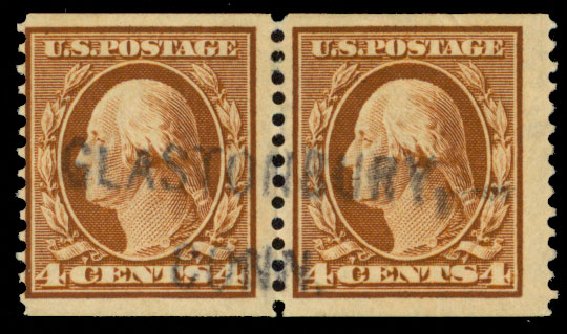 Costs of US Stamps Scott #354 - 1909 4c Washington Coil. Daniel Kelleher Auctions, Dec 2013, Sale 640, Lot 328