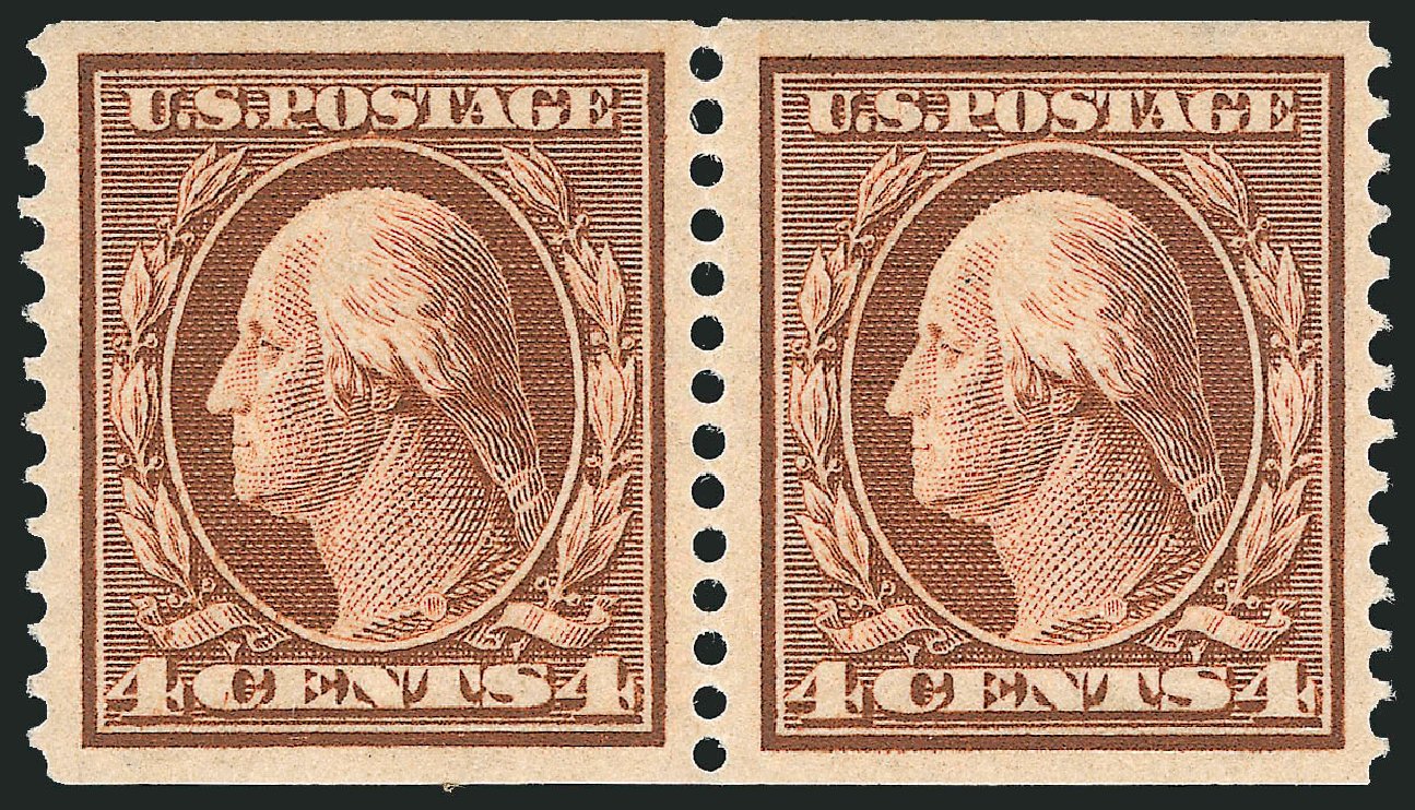 Price of US Stamps Scott Catalog #354: 1909 4c Washington Coil. Robert Siegel Auction Galleries, Mar 2011, Sale 1007, Lot 2658
