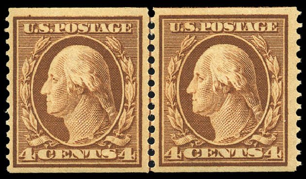 Cost of US Stamps Scott Catalog # 354: 4c 1909 Washington Coil. Matthew Bennett International, May 2014, Sale 350, Lot 499