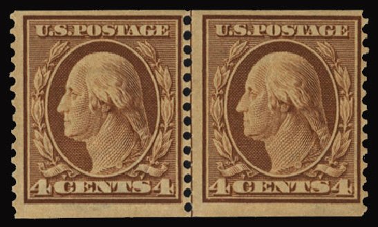 Price of US Stamps Scott Catalog # 354: 1909 4c Washington Coil. Cherrystone Auctions, Jun 2012, Sale 201206, Lot 119