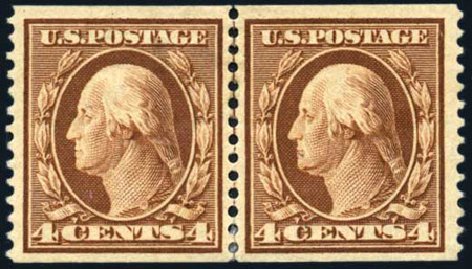US Stamps Price Scott Catalogue # 354 - 1909 4c Washington Coil. Harmer-Schau Auction Galleries, Feb 2009, Sale 80, Lot 1299