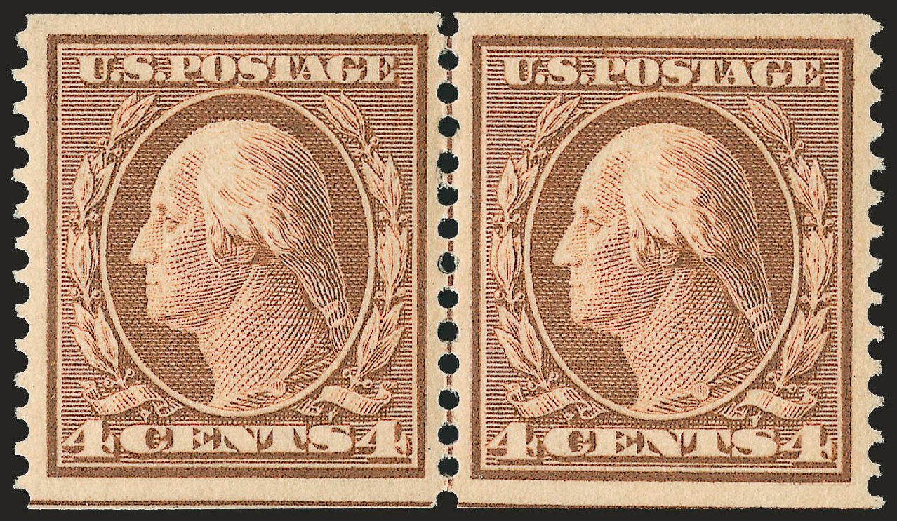 US Stamp Price Scott Catalogue #354 - 1909 4c Washington Coil. Robert Siegel Auction Galleries, Jun 2009, Sale 975, Lot 1749