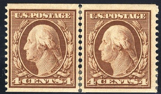 Price of US Stamp Scott Catalog #354: 4c 1909 Washington Coil. Cherrystone Auctions, Jan 2008, Sale 200801, Lot 1200