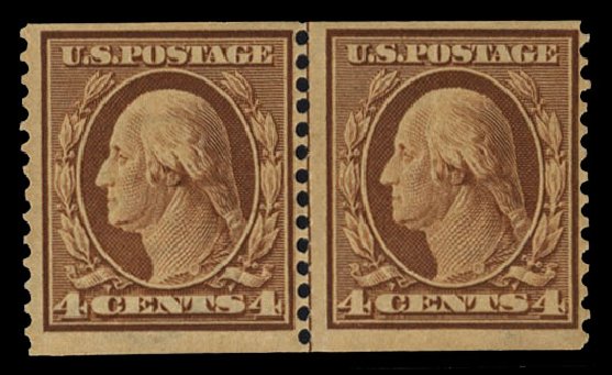 Values of US Stamps Scott Catalogue #354 - 4c 1909 Washington Coil. Cherrystone Auctions, Mar 2010, Sale 201003, Lot 170
