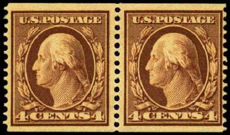 Costs of US Stamp Scott Catalog 354 - 4c 1909 Washington Coil. Harmer-Schau Auction Galleries, Feb 2012, Sale 92, Lot 1100