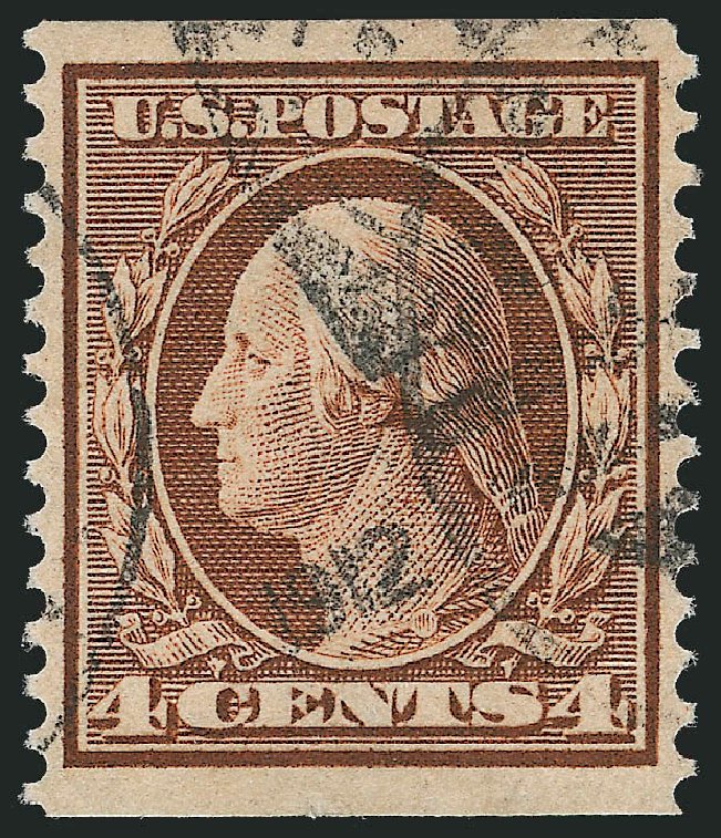 Values of US Stamp Scott Cat. 354: 4c 1909 Washington Coil. Robert Siegel Auction Galleries, Mar 2011, Sale 1007, Lot 2660