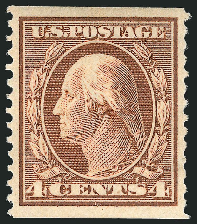 US Stamps Value Scott # 354 - 4c 1909 Washington Coil. Robert Siegel Auction Galleries, May 2013, Sale 1044, Lot 250