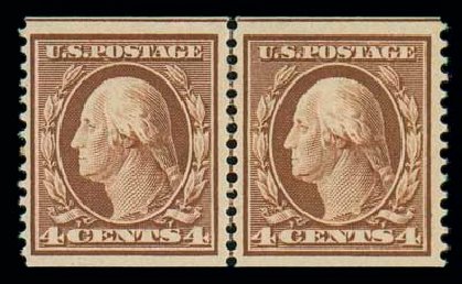 Costs of US Stamps Scott Catalogue # 354 - 4c 1909 Washington Coil. Matthew Bennett International, Dec 2007, Sale 325, Lot 1981