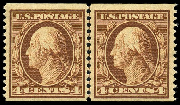 Costs of US Stamp Scott Catalogue 354: 4c 1909 Washington Coil. Matthew Bennett International, May 2014, Sale 350, Lot 501