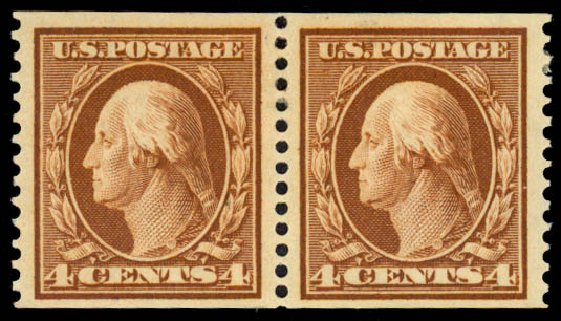 Prices of US Stamp Scott Catalog #354: 4c 1909 Washington Coil. Daniel Kelleher Auctions, Mar 2014, Sale 648, Lot 2141