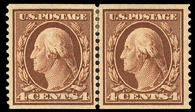 Costs of US Stamp Scott 354: 1909 4c Washington Coil. Cherrystone Auctions, Sep 2010, Sale 201009, Lot 94